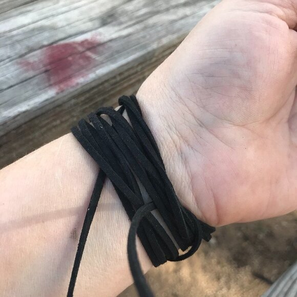 Tie Wrap Evil Eye Protection Silver Bracelet Cuff Yoga Boho Cord Bohemian Gift - Picture 9 of 9